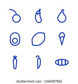 Fruit and Fruit icon set - line art Vector - Vector