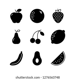 Fruit icon set simple flat vector illustration. Fruit set signs.