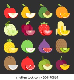 Fruit Icon Set, Vector