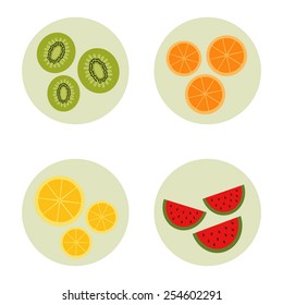 Fruit icon set vector 