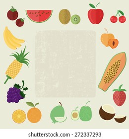 Fruit icon set, vector