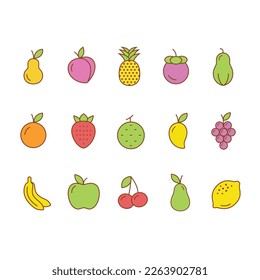 fruit icon set vector design element 