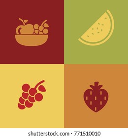 Fruit icon set. Vector icons