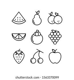 fruit icon set vector illustration logo template for many purpose. Isolated on white background