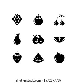 fruit icon set vector illustration logo template for many purpose. Isolated on white background.