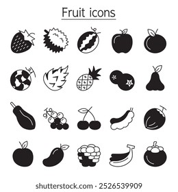 Fruit icon set vector illustration graphic design