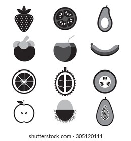 fruit Icon Set Vector Illustration