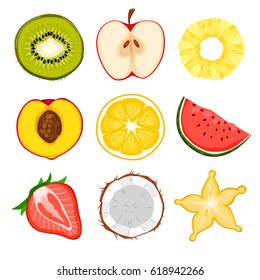 Fruit icon set. Vector illustration