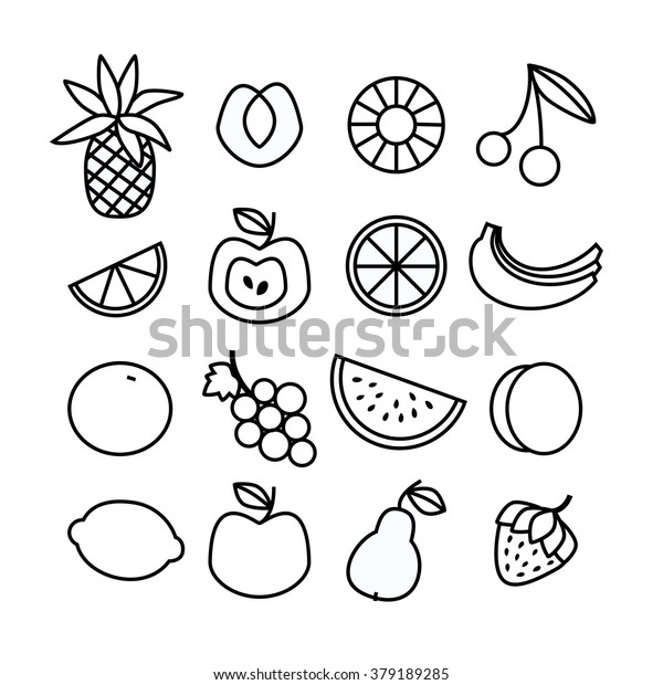 Fruit Icon Set Vector Illustration Stock Vector (Royalty Free ...