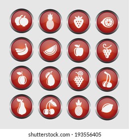 Fruit icon set for web
