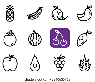 fruit icon set for web and mobile app etc