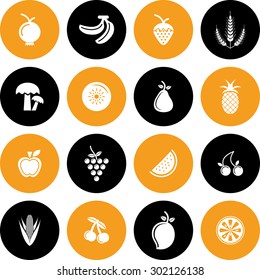 Fruit Icon Set for Web & Mobile. Eps-10.