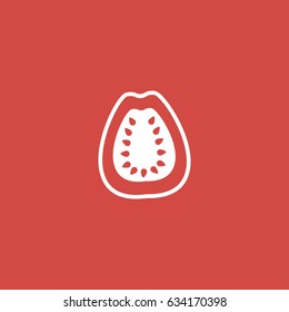 fruit icon. sign design. red background