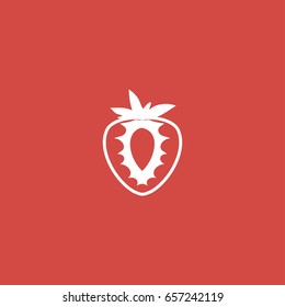 fruit icon. sign design. red background