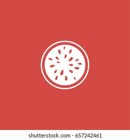 fruit icon. sign design. red background