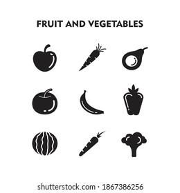 Fruit Icon. Fruit Silhouette Sign Logo Vector