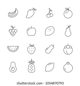 Fruit icon simple line icons perfect pixel vector illustration