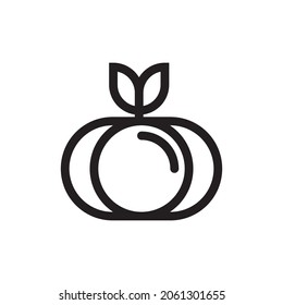 fruit icon, simple pictogram symbol black and white object