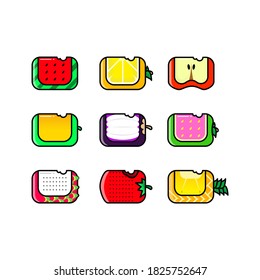 Fruit icon in a square shape. Easy to use, edit, and change the color.