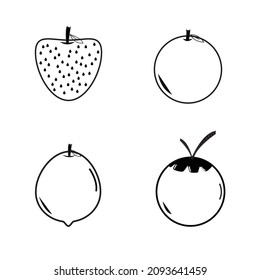 plantilla de icono de fruto sobre el diseño de vector
