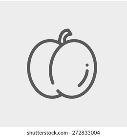 Fruit icon thin line for web and mobile, modern minimalistic flat design. Vector dark grey icon on light grey background.