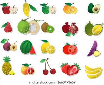 
Fruit icon using paper stacking techniques