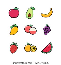 Fruit icon vector flat design