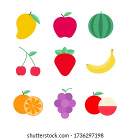 Fruit icon vector flat design Illustration