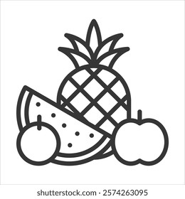 Fruit Icon Vector Illustration Outline