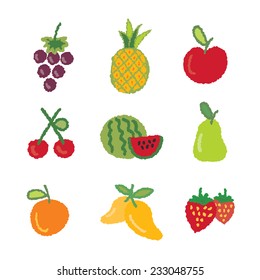 Fruit icons collection - vector illustration