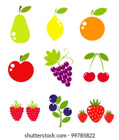  Fruit icons collection - vector illustration
