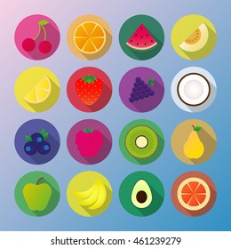 fruit icons flat