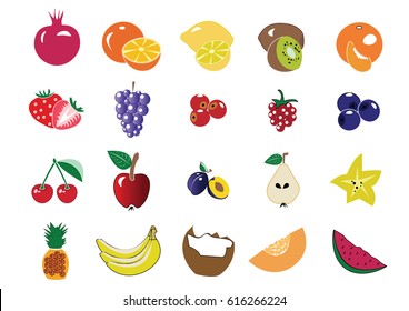 Fruit icons fresh