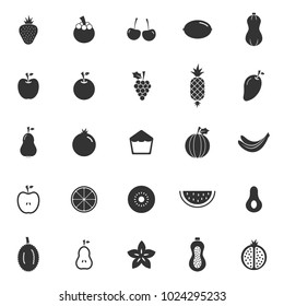 Fruit icons on white background, stock vector