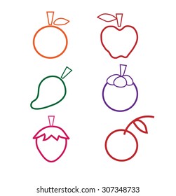 Fruit icons on a white background