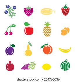 fruit icons painted