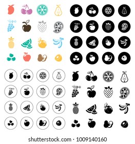 Fruit icons set