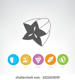 fruit icons set