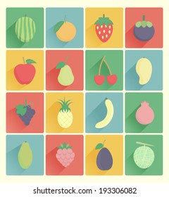 fruit icons set 
