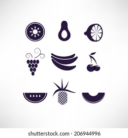 Fruit icons set