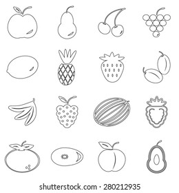 Fruit icons set illustration