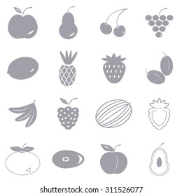 Fruit icons set illustration