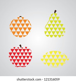 Fruit Icons Set - Isolated On Background Vector illustration, Graphic Design Editable For Your Design. Logo Symbol