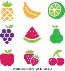 fruit icons set vecter illustration fruit icon