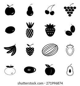 Fruit  icons set vector illustration
