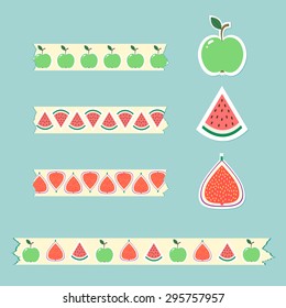 Fruit Icons Sticker Set 