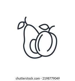 Fruit icons  symbol vector elements for infographic web