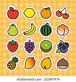 Fruit icons / vector illustration