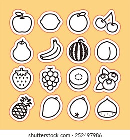 Fruit icons / vector illustration