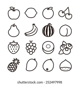 Fruit icons / vector illustration